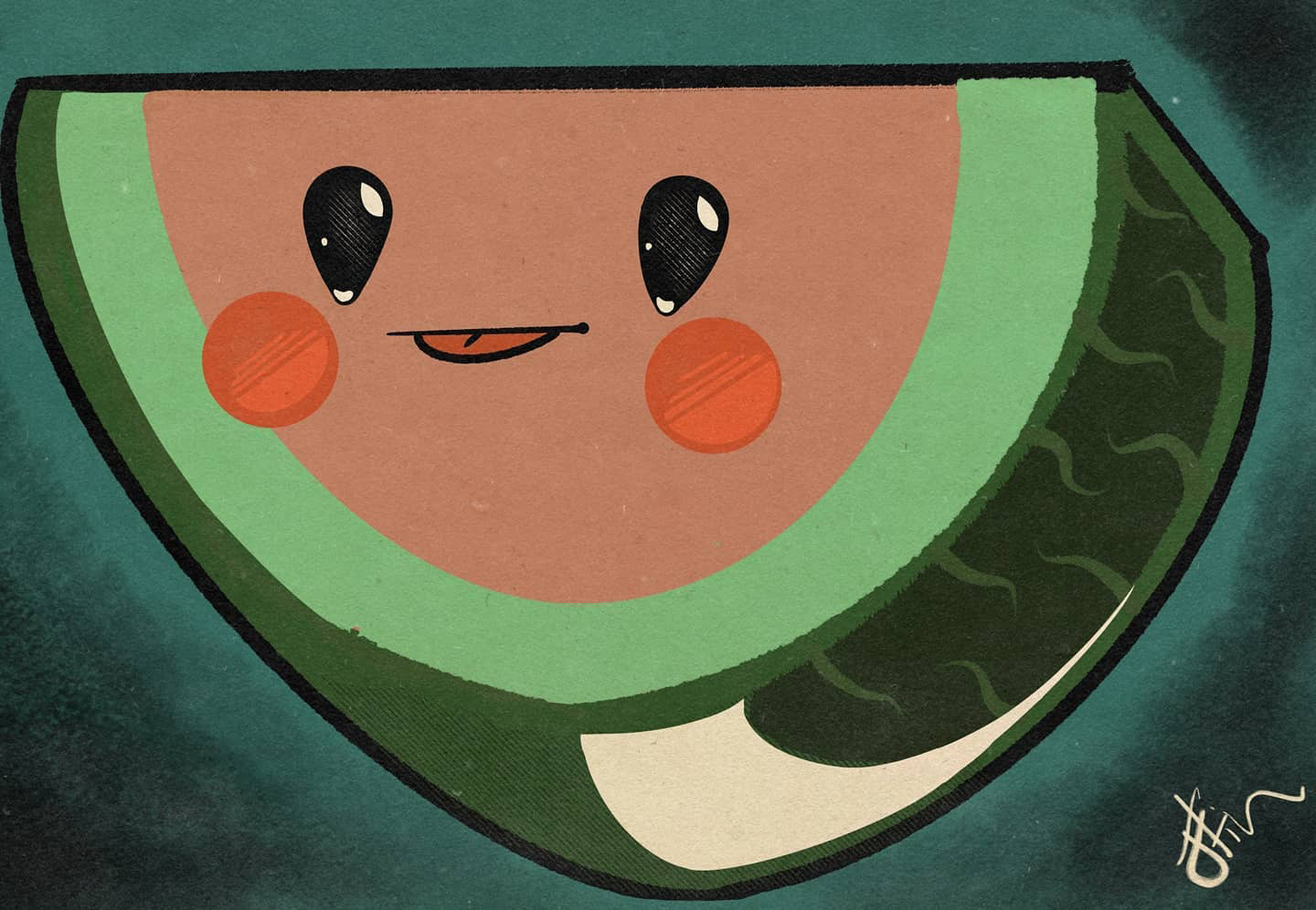 Cute Watermelon drawing done in Procreate.